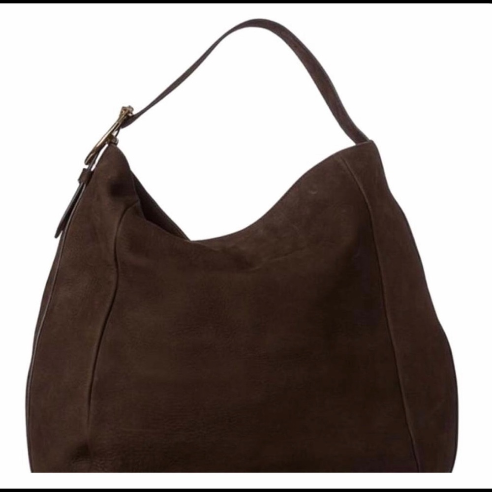 Gucci chocolate brown suede hobo bag
